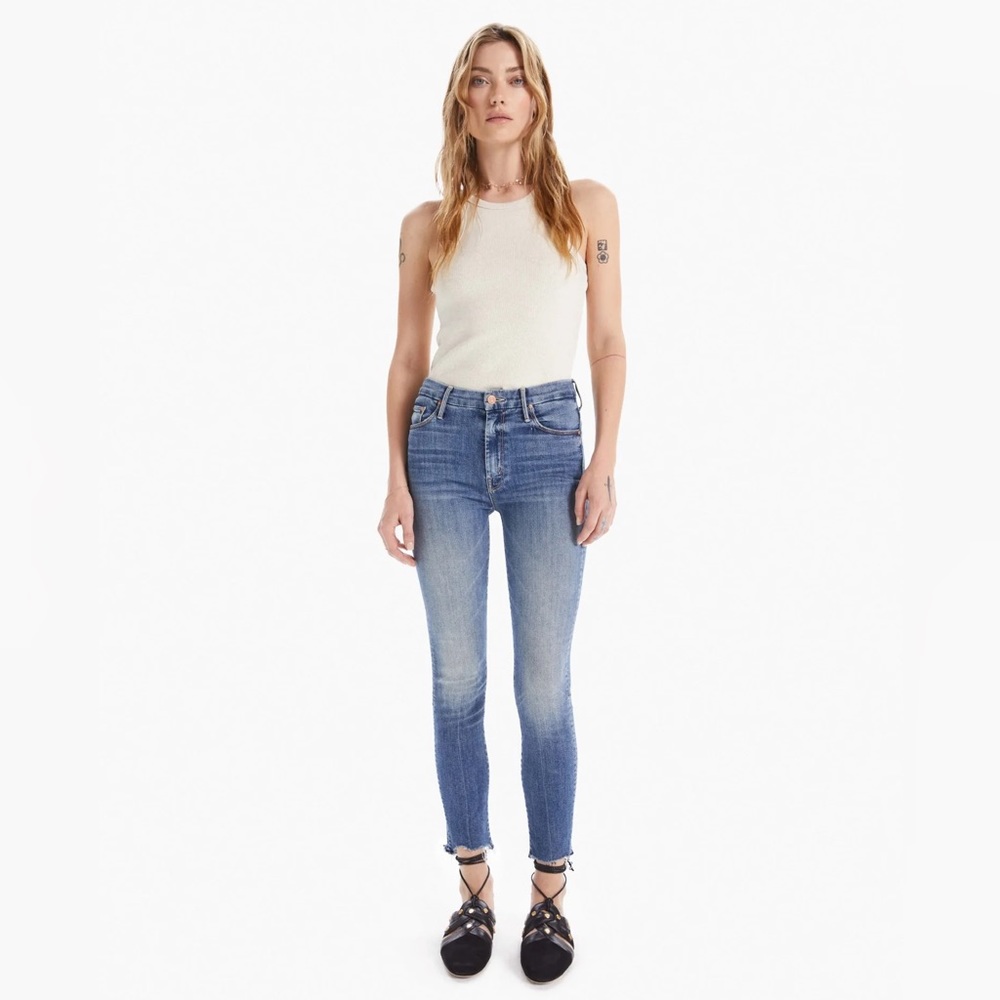 Mother High Waist Looker Ankle Fray